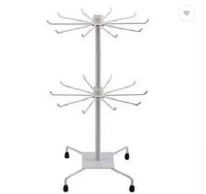Metal 2 Layered Rotating mobile Accessories, Jewellery, Chains, Ear-Rings, Bracelet, Necklace Display Stand (White) 42.5 CM Jewellery Stand With Box (White)