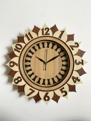 Wall Clock Wooden With Glass MTW 114 (SIZE 15.5*15.5)